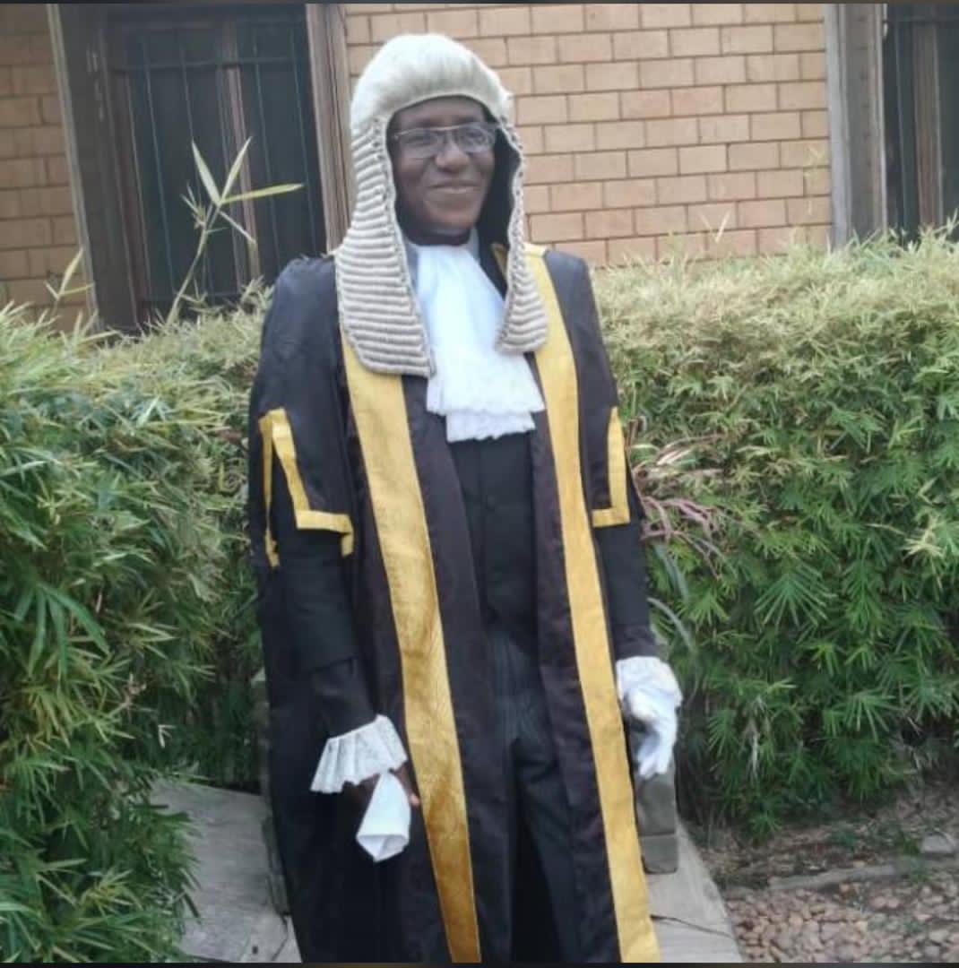 Prof. A. D. Badaiki SAN in Senior Advocate of Nigeria ceremonial regalia